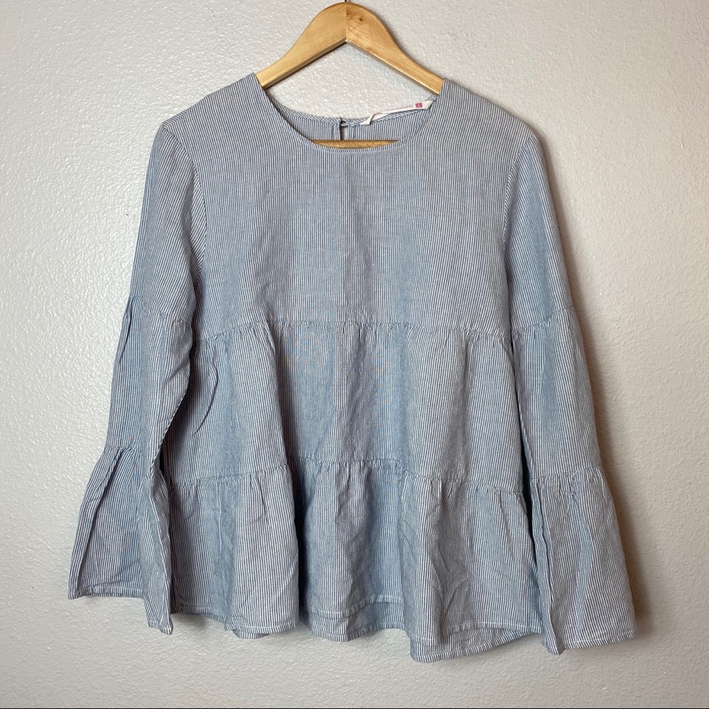 Kale Generation pinstripe blouse large